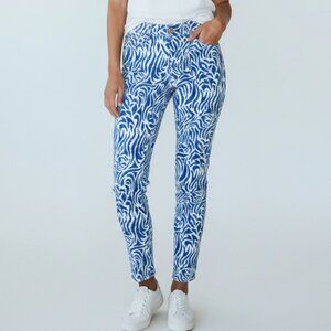 Vineyard Vines 00 Nautical Blue & White Zebra Print Skinny Jeans w/Stretch